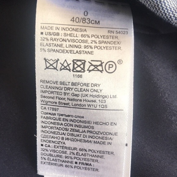 Banana Republic Fringed Edge Blue Chambray Lined Suit Jacket sz 0 - Picture 10 of 13